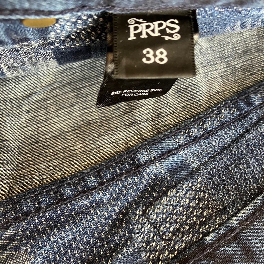 PRPS Distressed Paint-Stained Jeans 38 x 27 Straight Leg - Picture 4 of 5